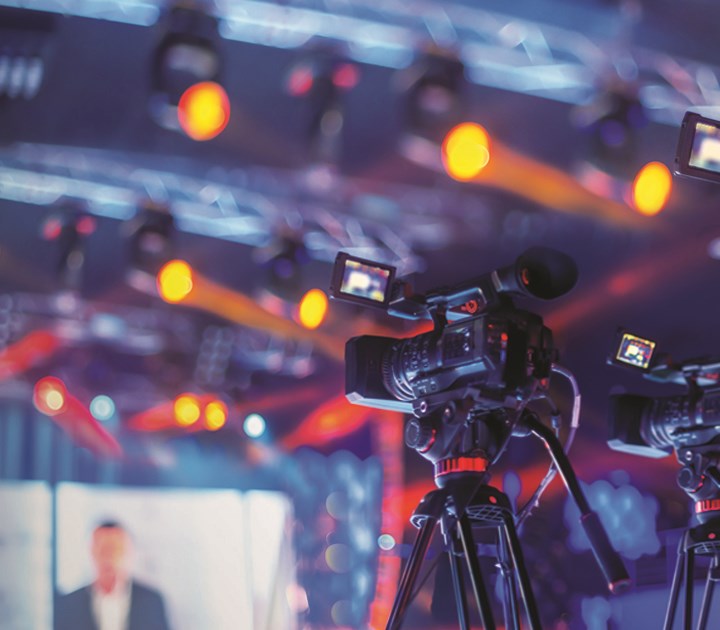 Camera on virtual event shoot